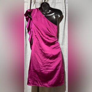 Express Fuchsia One-Shoulder Dress